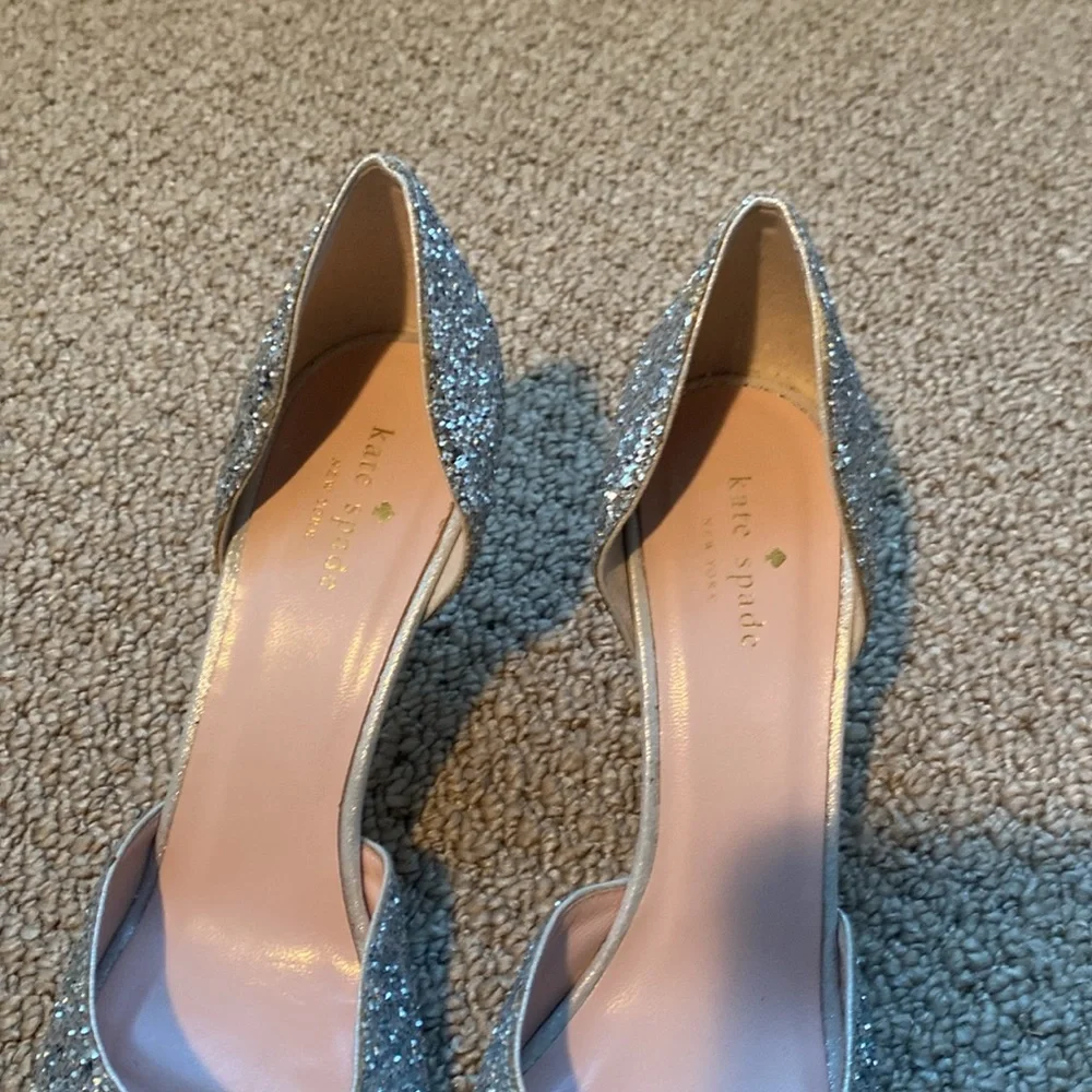 Kate Spade Silver Sela Heels in size 10